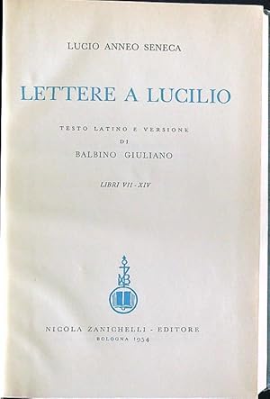 Immagine del venditore per Lettere a Lucilio libri VII-XIV venduto da Librodifaccia