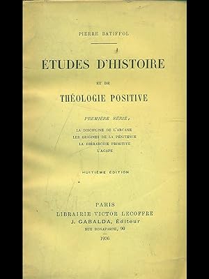 Bild des Verkufers fr Etudes d'histoire et de theologie positive zum Verkauf von Librodifaccia