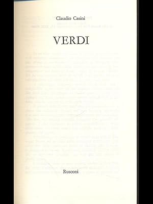 Bild des Verkufers fr Verdi zum Verkauf von Librodifaccia