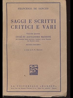 Imagen del vendedor de Saggi e scritti critici e vari - volume quinto a la venta por Librodifaccia