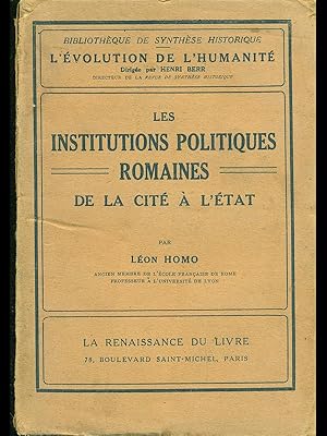 Bild des Verkufers fr Les institutions politiques romaines de la cite' a l'etat zum Verkauf von Librodifaccia