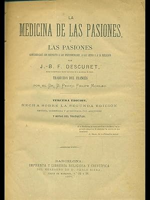 Bild des Verkufers fr La medicina de las pasiones zum Verkauf von Librodifaccia