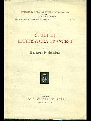 Bild des Verkufers fr Studi di letteratura francese vol. VIII. Il romanzo in discussione zum Verkauf von Librodifaccia