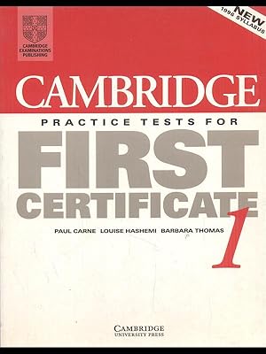 Imagen del vendedor de Cambridge Practice tests for First certificate 1 Student's Book a la venta por Librodifaccia