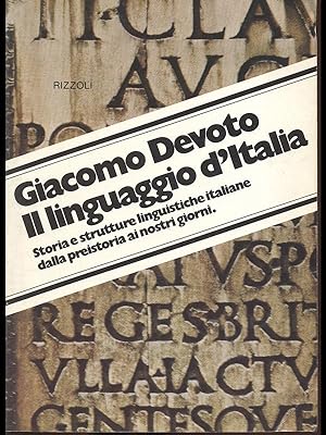 Bild des Verkufers fr Il linguaggio d'Italia zum Verkauf von Librodifaccia