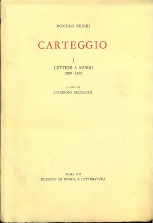 Bild des Verkufers fr Carteggio , Lettere a Murri 1889-1899 zum Verkauf von Librodifaccia