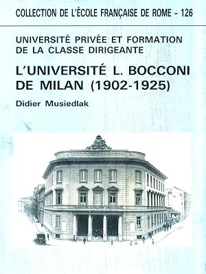 Bild des Verkufers fr Universite' L. Bocconi de Milan (1902-1925) zum Verkauf von Librodifaccia