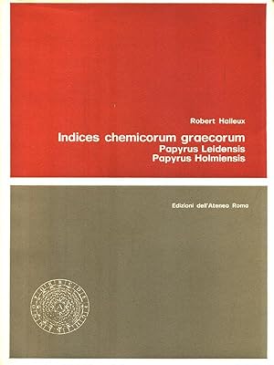 Image du vendeur pour Indices chemicorum graecorum mis en vente par Librodifaccia