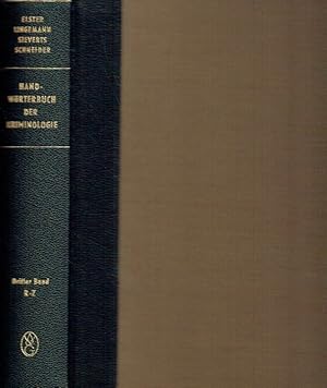 Bild des Verkufers fr Handwrterbuch der Kriminologie (R-Z). Band 3: Rechtsfriedensdelikte-Zwillingsforschung. zum Verkauf von Antiquariat Bernhardt