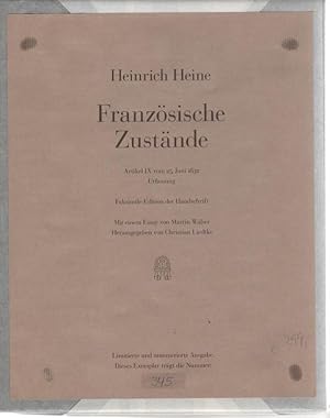 Bild des Verkufers fr Franzsische Zustnde - Artikel IX vom 25. Juni 1832 zum Verkauf von Buchhandlung Klaus Bittner GmbH