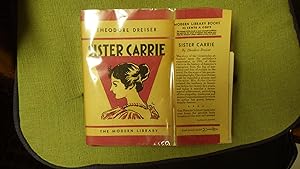 Image du vendeur pour Sister Carrie in Purple & White DJ with side profile of womans face WITH HER HAIR UP, ML #8,, a novel by Theodore Dreiser about a young country girl who moves to the big city where she starts realizing her own American Dream mis en vente par Bluff Park Rare Books