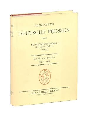 Deutsche Pressen. Eine Bibliographie. (Nebst Nachtrag 1925-1930).