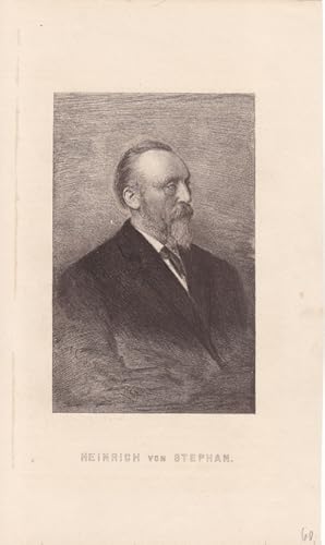 Heinrich von Stephan (1831 - 1897), Radierung um 1880, Blattgröße: 22,5 x 13,5 cm, reine Bildgröß...