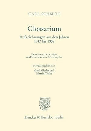 Seller image for Glossarium. : Aufzeichnungen aus den Jahren 1947 bis 1958. for sale by AHA-BUCH GmbH