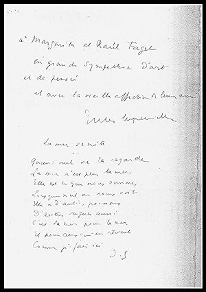 CHOIX de POEMES. Ejemplar N° XLII (Numeración I a XLV) Firmado - Con poema manuscrito.