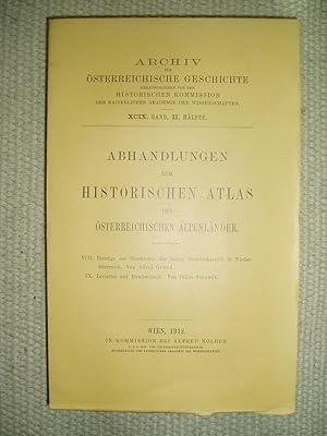 Bild des Verkufers fr Beitrge zur Geschichte der hohen Gerichtsbarkeit in Niedersterreich [bound together with: "Inviertel und Mondseeland" ] zum Verkauf von Expatriate Bookshop of Denmark