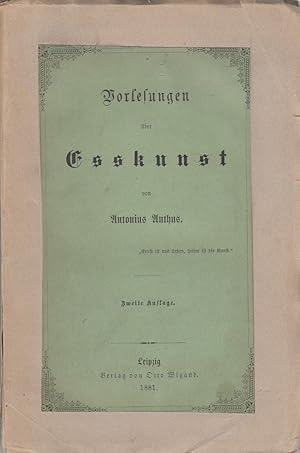 Imagen del vendedor de Vorlesungen ber Esskunst a la venta por Antiquariat Werner Steinbei