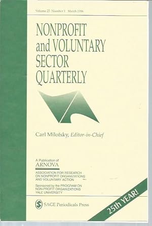 Seller image for Nonprofit and Voluntary Sector Quarterly Volume 25 Number 1 (March 1996) for sale by Bookfeathers, LLC