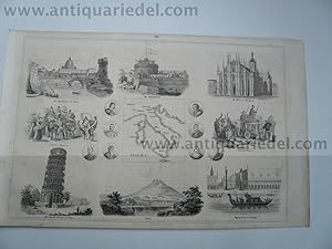 Italien, anno 1840, Litho, bei Schach Stuttgart