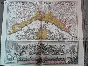 Reipublicae Genuensis, anno 1740, map+panorama, Seutter M.