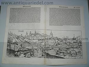 Praha/Prag, anno 1493, Holzschnitt, Schedelsche Weltchronik Ange