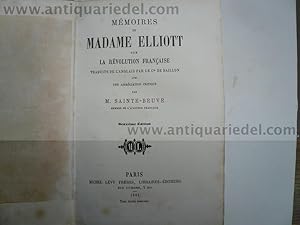 Memoires De Madame Elliott Sur La Revolution Francaise Traduits