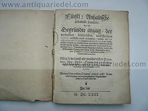 Fürstl Anhaltische gehaimbe Cantzley, Jocher W., 1622