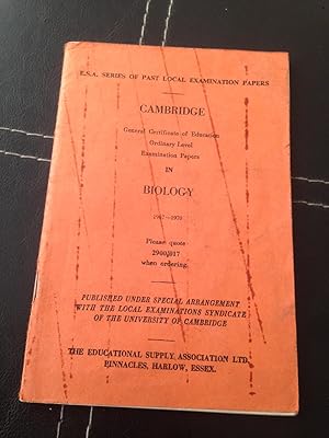 Cambridge General Certificate of Education Ordinary Level Examination Papers in Biology 1967 - 19...