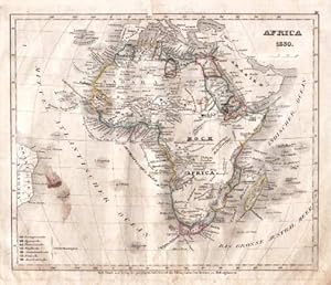 Africa 1830. Grenzkolorierte Stahlstichkarte.