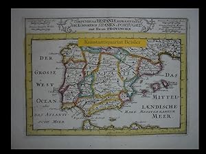 Compendiosa Hispaniae Repraesentatio. Die Königreiche Spanien u. Portugall mit Ihren Provinzen.