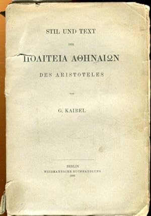Stil und Text der Politeia Athenaion des Aristoteles.