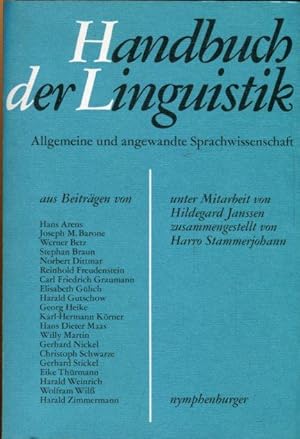 Bild des Verkufers fr Handbuch der Linguistik. Allgemeine und angewandte Sprachwissenschaft. zum Verkauf von Antiquariat am Flughafen