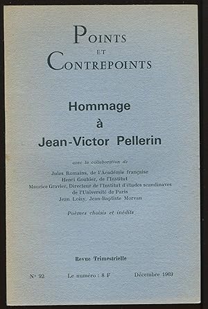 Bild des Verkufers fr Points et Contrepoints n92. Dcembre 1969 - Hommage  Jean-Victor Pellerin zum Verkauf von LibrairieLaLettre2