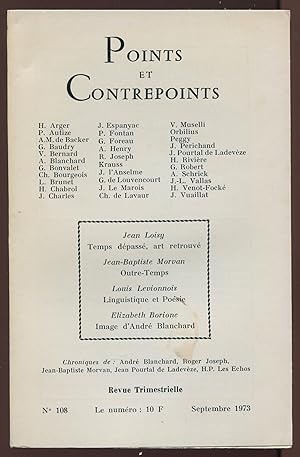 Seller image for Points et Contrepoints n108. Septembre 1973 for sale by LibrairieLaLettre2