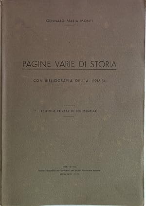 Imagen del vendedor de Pagine varie di Storia con bibliografia dell- a (1915-1934). a la venta por Antiquariat Bookfarm