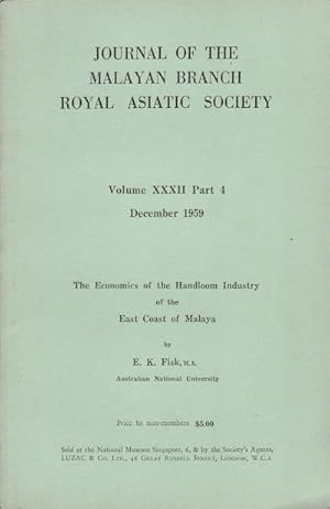 Bild des Verkufers fr Journal of the Malayan Branch of the Royal Asiatic Society. Volume XXXII: Part 4. Dec, 1959. Miscellaneous Papers. zum Verkauf von Asia Bookroom ANZAAB/ILAB