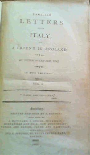 Familiar Letters from Italy, to a Friend in England Vol 1