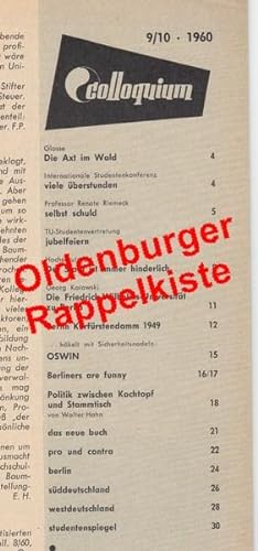 Colloquium: Eine deutsche Studentenzeitschrift 9/10 14.Jg 1960 - Hess,Otto H. (Hrsg)