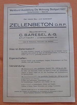 Werbeblatt der Firma C. Baresel in Stuttgart, Lindenspürstrasse 39 zur Werkbund-Ausstellung Die W...