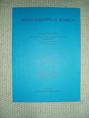 Bild des Verk�ufers f�r Social Concepts of Monkeys zum Verkauf von Expatriate Bookshop of Denmark