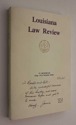 Immagine del venditore per Louisiana Law Review, Volume 52, 1992, Number 6 venduto da Cover to Cover Books & More
