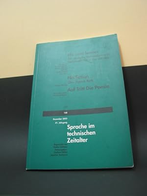 Imagen del vendedor de SPRACHE IM TECHN. ZEITALTER Dezember 2003. 41. Jg. 168 a la venta por Antiquariat-Fischer - Preise inkl. MWST