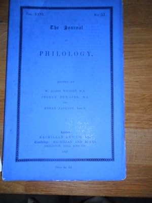 Seller image for The journal of philology vol XX no. 40 for sale by Clement Burston Books