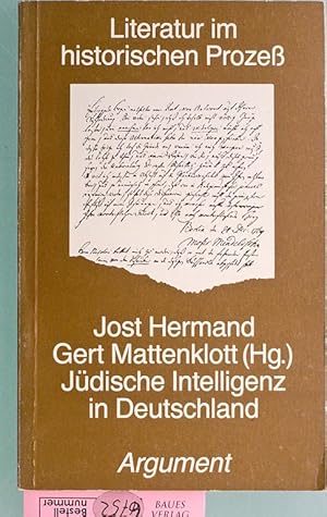 Bild des Verkufers fr Jdische Intelligenz in Deutschland. Literatur im historischen Proze ; N.F., 19; zum Verkauf von Baues Verlag Rainer Baues 