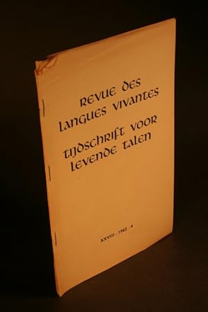 Seller image for Extrait, Reprint: "Wer war Hugo von Hofmannsthal?". Reprinted from: Revue des langues vivantes / Tijdschrift voor levende talen, 28, 4, 1962 for sale by Steven Wolfe Books