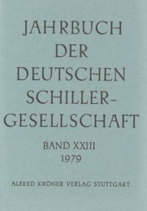 Bild des Verkufers fr Jahrbuch der Deutschen Schillergesellschaft. Teil: 23. zum Verkauf von Antiquariat Bernhardt