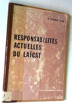 Image du vendeur pour Responsabilits actuelles du laicat. Confrence prononce lors de la 2e rencontre nationale des comits diocsains d'Action catholique, le 21 mai 1961 mis en vente par Claudine Bouvier