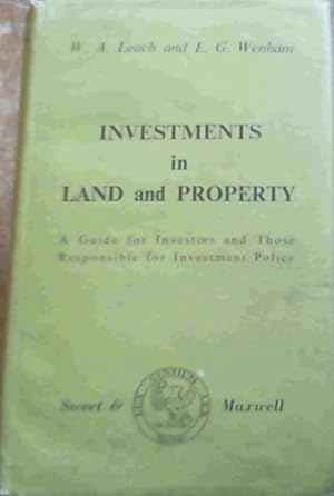 Bild des Verkufers fr Investments in Land &amp; Property; A Guide for Investors &amp; Those Responsible for Investment Policy zum Verkauf von Chapter 1