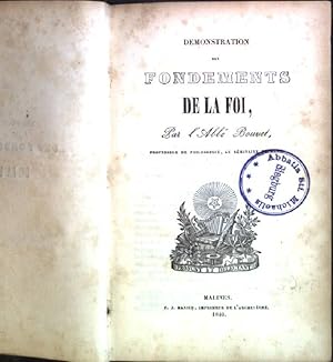 Seller image for Demonstration des fondements de la foi for sale by books4less (Versandantiquariat Petra Gros GmbH & Co. KG)