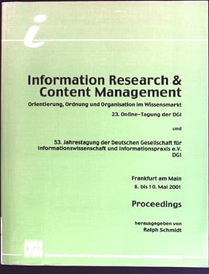 Bild des Verkufers fr Information-Research & Content-Management: Orientierung, Ordnung und Organisation im Wissensmarkt ; 53. Jahrestagung der Deutschen Gesellschaft fr Informationswissenschaft und Informationspraxis e.V., DGI ; proceedings. 23. Online-Tagung der DGI / Tagungen der Deutschen Gesellschaft fr Informationswissenschaft und Informationspraxis ; 4 zum Verkauf von books4less (Versandantiquariat Petra Gros GmbH & Co. KG)